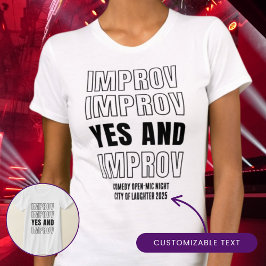IMPROV JA OCH Gått till komedi i Fläkt T Shirt