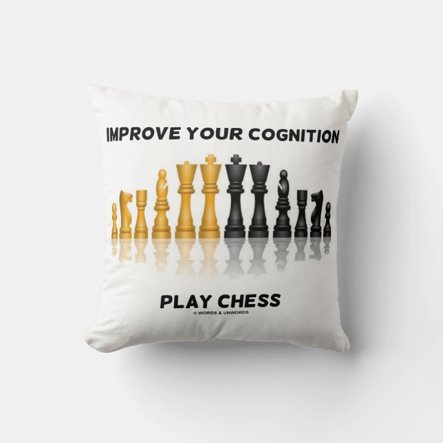 Improve Your Cognition Play Chess Advice Chess Set Kudde (Framsida)