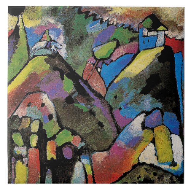 Improvisation 9, abstrakt konst av Wassily Kandins Kakelplatta (Framsidan)