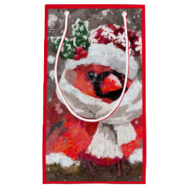 Impsionistisk kardinal Bird Scarf & Hat i Snö