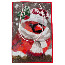 Impsionistisk kardinal Bird Scarf & Hat i Snö