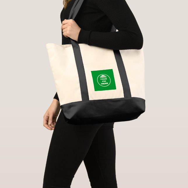 Impulera Tote Bag - lägg till din bild - Svart Tygkasse (Framsida (produkt))
