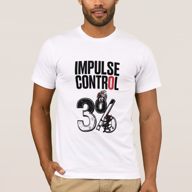 - IMPULSE CONTROL – 3% Angel vs Devil Cartoon T Shirt (Framsida)