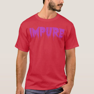 Impure Funny Words Horrorhemed Purple and Yellow g T Shirt