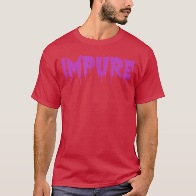 Impure Funny Words Horrorhemed Purple and Yellow g T Shirt (Framsida)
