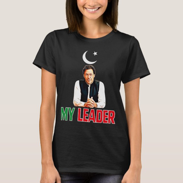 Imran Khan Min ledare Pakistan PTI Party Support f T Shirt (Framsida)