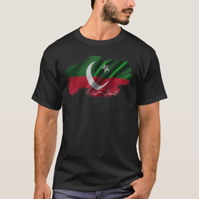 Imran Khan PTI Flagga shirt Premiärminister Pakist T Shirt (Framsida)