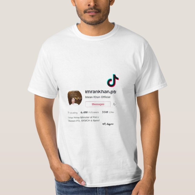 imran khan tiktok t shirt (Framsida)