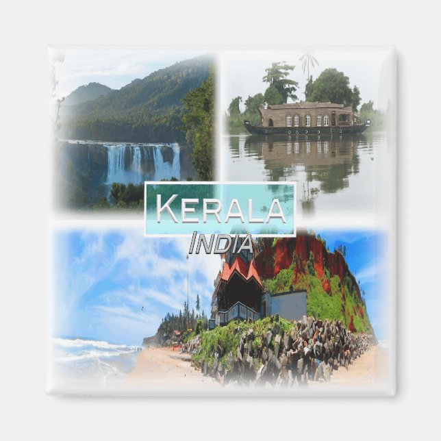 IN0034 Asia, India Kerala, kylskåp Magnet (Framsidan)