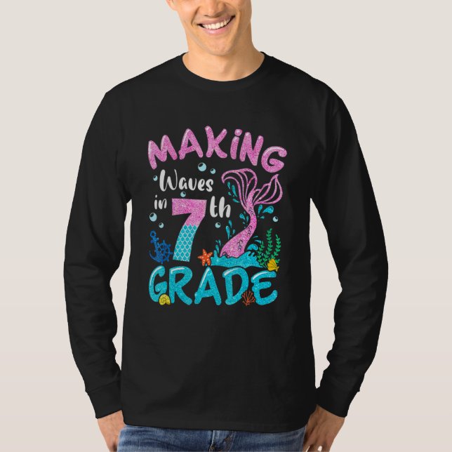 In 7th Grade Mermaid Back To School Girls School T Shirt (Framsida)