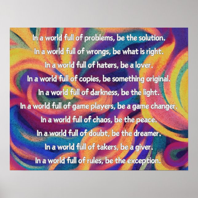 In A Messed Up World Poem Wall Poster (Framsidan)