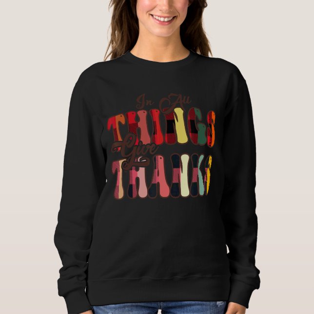 In All Things Give Thanks Groovy Leopard Thanksgiv T Shirt (Framsida)