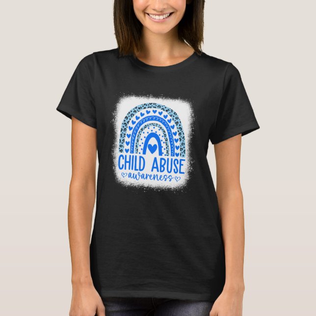 In April We Wear Blue Cool Child Abuse Prevention  T Shirt (Framsida)