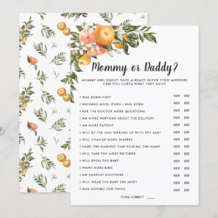 In Bloom Baby Shower Mamma- eller pappa-spel Inbjudningar