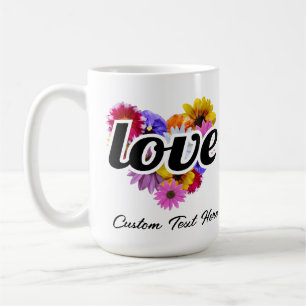 In Bloom - Kärlek Hjärtformade Blommigt Bouquet Kaffemugg