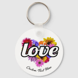 In Bloom - Kärlek Hjärtformade Blommigt Bouquet Nyckelring