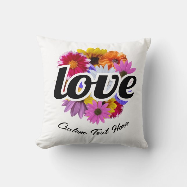 In Bloom - Kärlek med Round Blommigt Bouquet Kudde (Framsida)