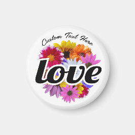 In Bloom - Kärlek med Round Blommigt Bouquet Magnet