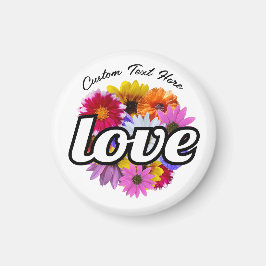 In Bloom - Kärlek med Round Blommigt Bouquet Magnet
