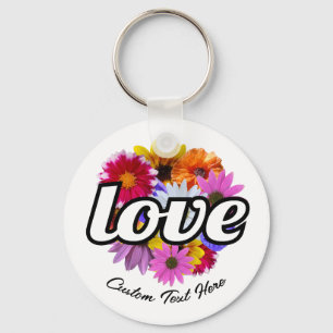 In Bloom - Kärlek med Round Blommigt Bouquet Nyckelring