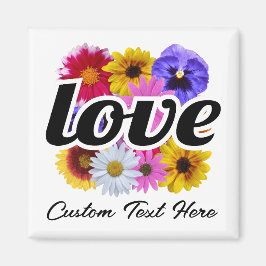 In Bloom - Kärlek med Square Blommigt Bouquet Magnet