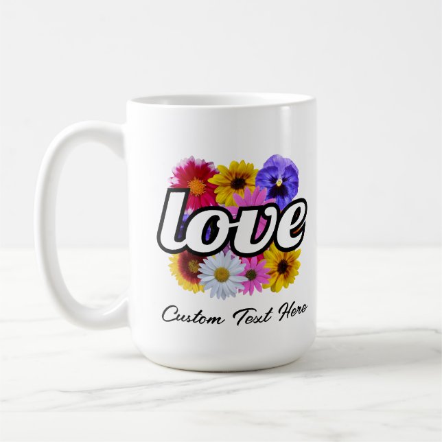In Bloom - Kärlek med Square Blommigt Bouquet Mugg (Vänster)