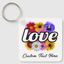 In Bloom - Kärlek med Square Blommigt Bouquet Nyckelring