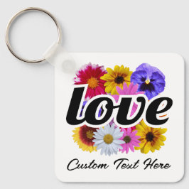 In Bloom - Kärlek med Square Blommigt Bouquet Nyckelring