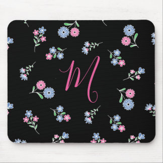 In Bloom Monogrammed Initial Rosa Blue Mönster Musmatta