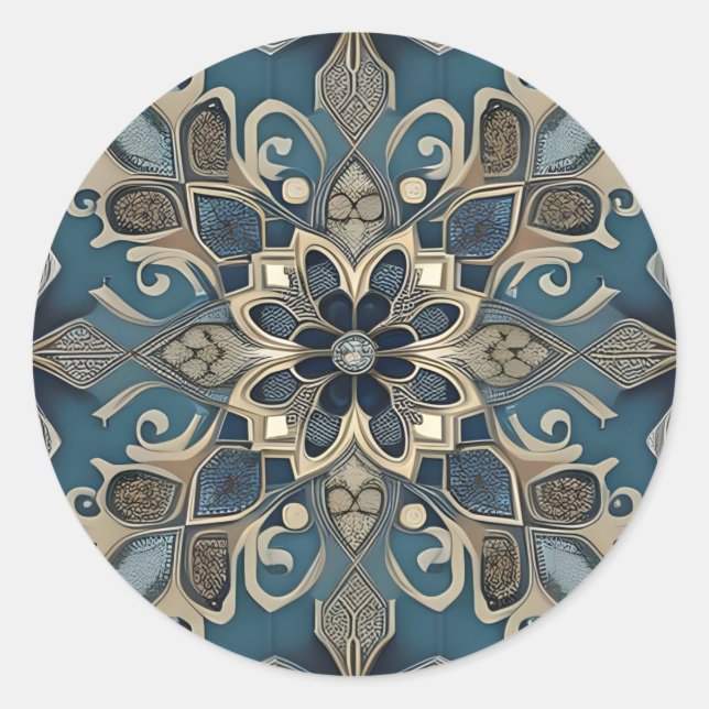 in blue runt klistermärke (Framsida)