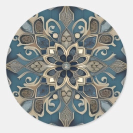 in blue runt klistermärke