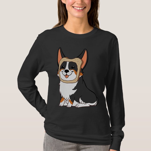 In Bread Corgi Black T Shirt (Framsida)