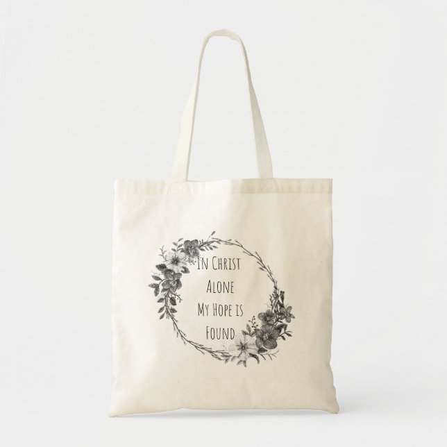 In Christ Alone Canvas Tote Bag Tygkasse (Framsidan)