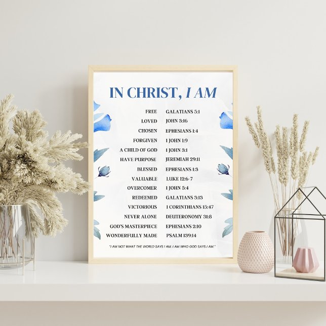In Christ I Am – Christian Identity Bible Verse  Poster (Skapare uppladdad)