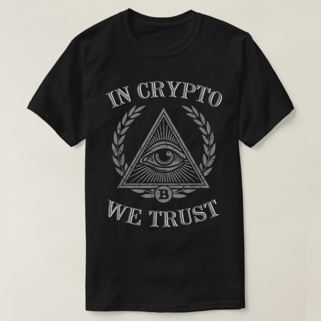 In Crypto We Trust Emblem Design T Shirt (Design framsida)