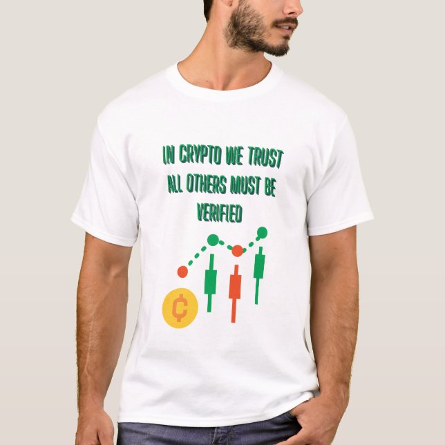 In Crypto We Trust Fetstiltypografi Design  T Shirt (Framsida)