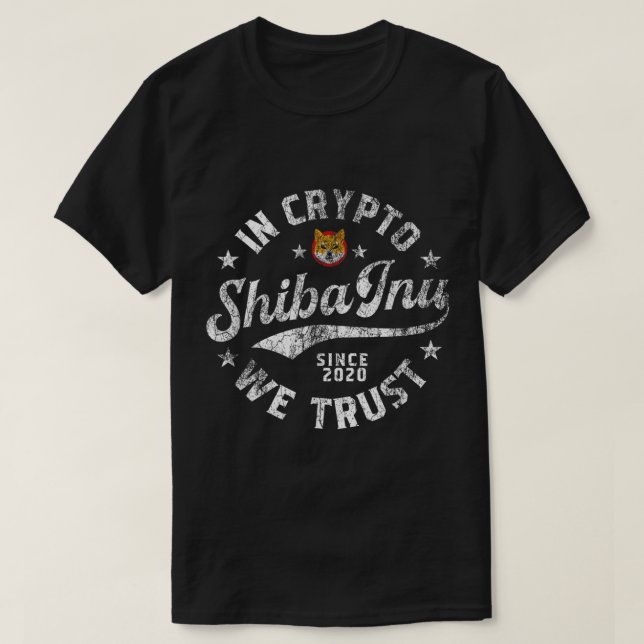In Crypto We Trust Shiba Inu T Shirt (Design framsida)