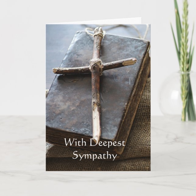 In Deepest Sympathy Cross, Bible Scripture Card Kort (Framsida)
