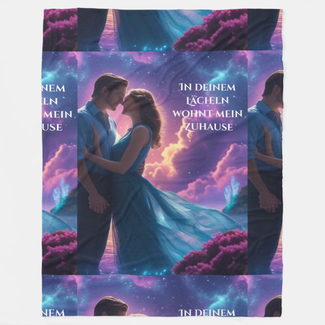 In deinem Lächeln wohnt mein Zuhause Fleecefilt (Framsidan)