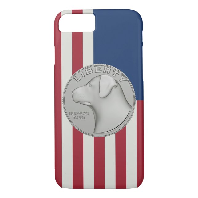 In Dog We Trust - Coin on USA flag Case-Mate iPhone Skal (Baksida)