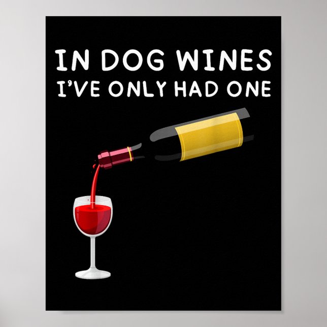 In Dog Wines I've Only Had One Funny Wine Lover  Poster (Framsidan)