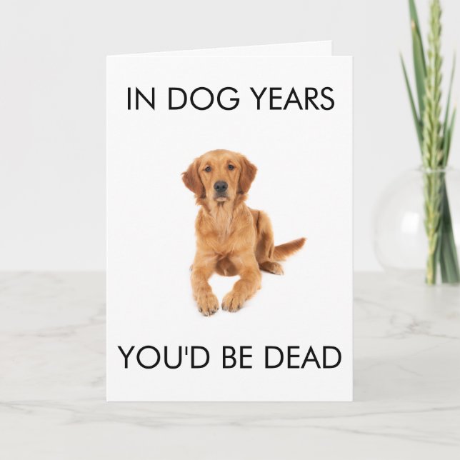 In Dog Years You'd Be Dead Birthday Card Kort (Framsida)