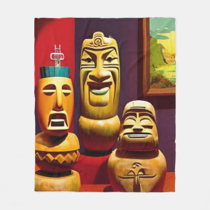 In-door Tiki Life Ken Gage Art Fleecefilt