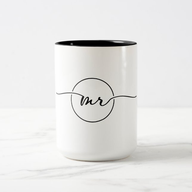 in Elegance: Black Scripted Font Coffee Mugg (Center)