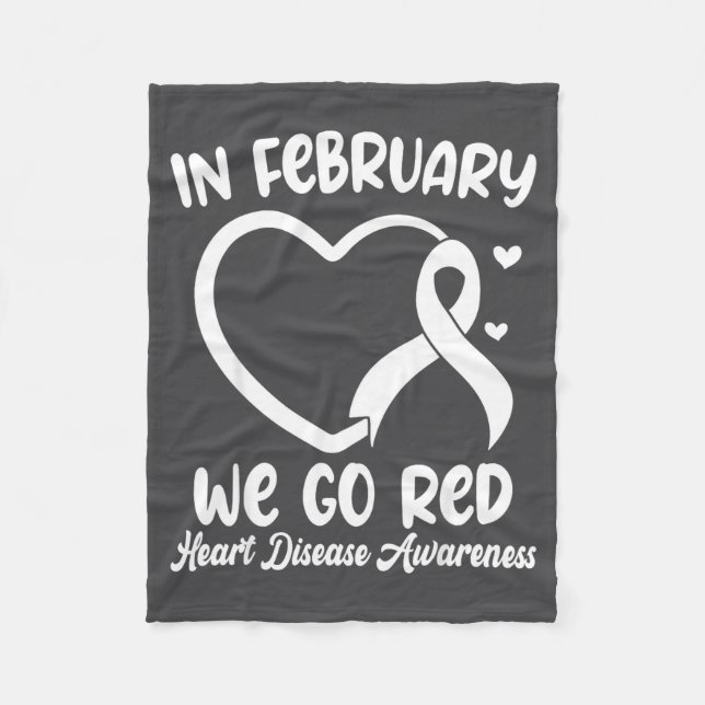 In February We Go Red Heart Disease Awareness Mont Fleecefilt (Framsidan)