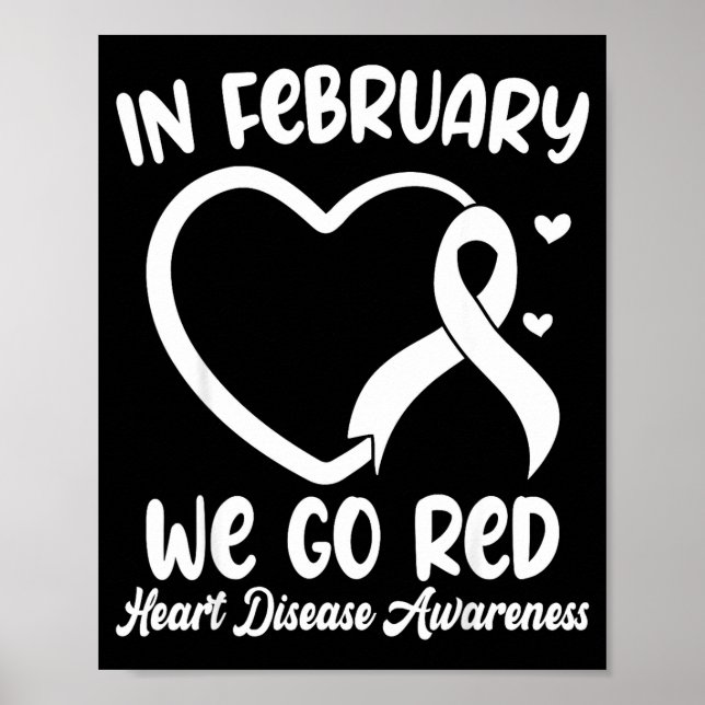 In February We Go Red Heart Disease Awareness Mont Poster (Framsidan)