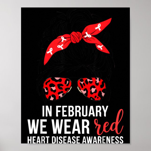 In February We Wear Red Chd Heart Disease Awarenes Poster (Framsidan)