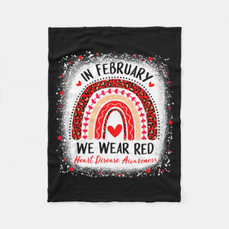 In February We Wear Red Heart Disease Awareness Ra Fleecefilt