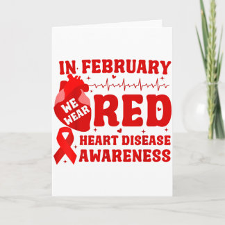 In February We Wear Red Heart Disease Awareness Re Kort