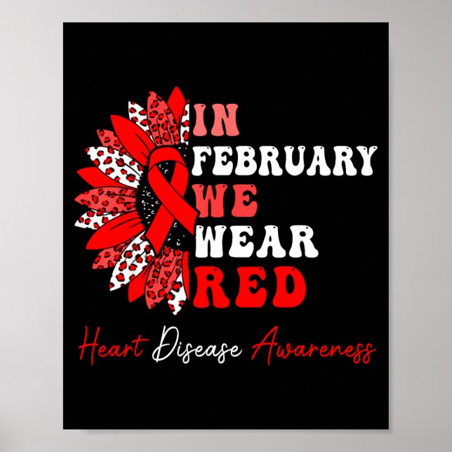 In February We Wear Red Heart Disease Awareness Re Poster (Framsidan)